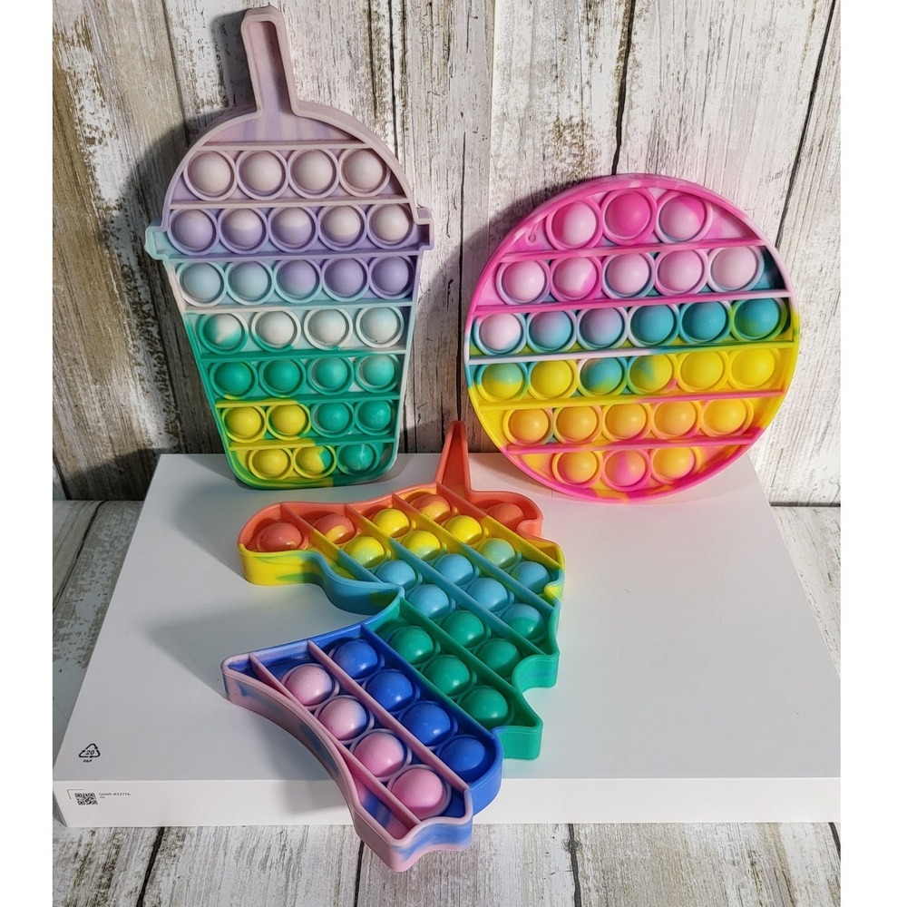 Pop It Fidget Toys Lot Butterfly Heart Lolipo/ Unicorn,a circle shape,drink cup - Picture 8 of 8